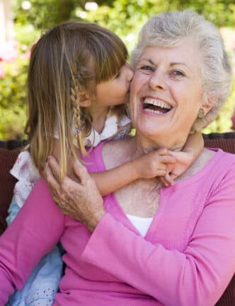 senior with her grandchild